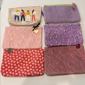 Lot of 6 Assorted Ipsy Cosmetic Pouches